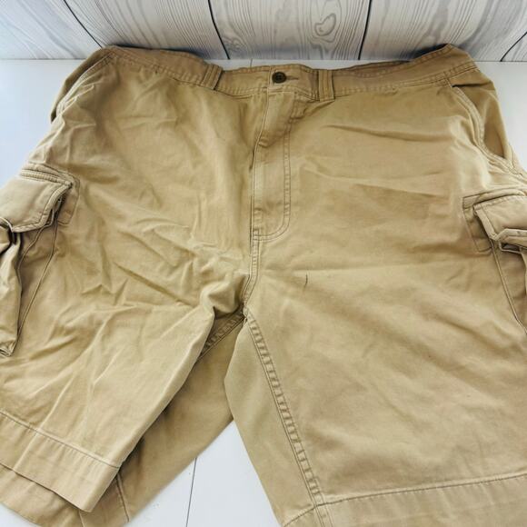 Polo Ralph Lauren Cargo Shorts Mens 40 khaki Button Pockets Baggy Skater Y2k - Picture 1 of 6